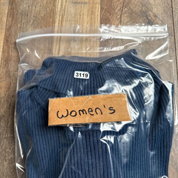 Vintage Ralph Lauren Sweater Women's Large Blue LRL Ribbed Knit Turtleneck 3119 - Picture 12 of 12